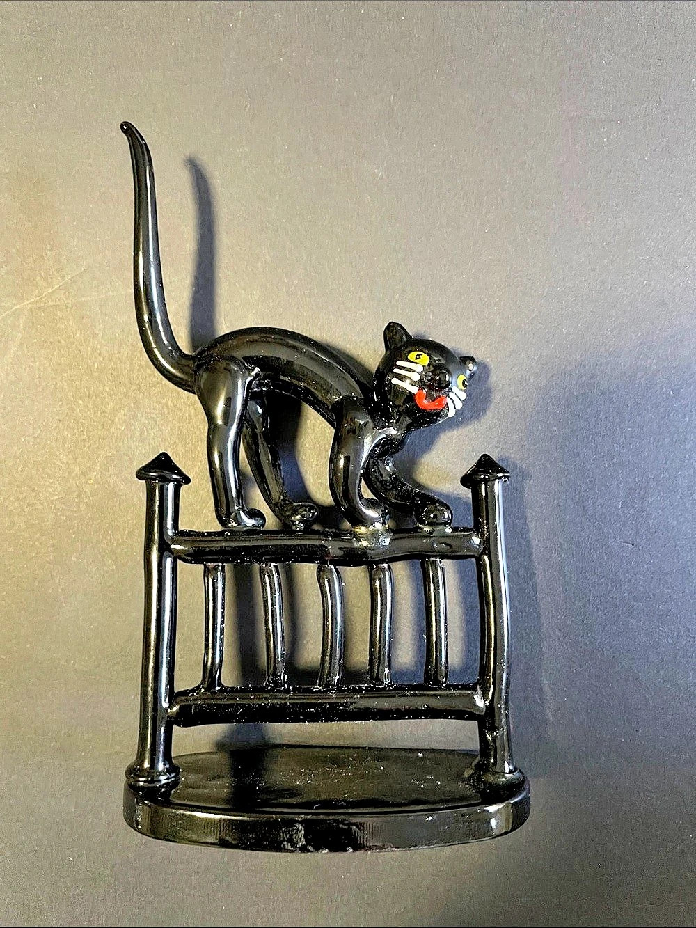 Illuminations Black Cat Candle Holder Black Railing Decor